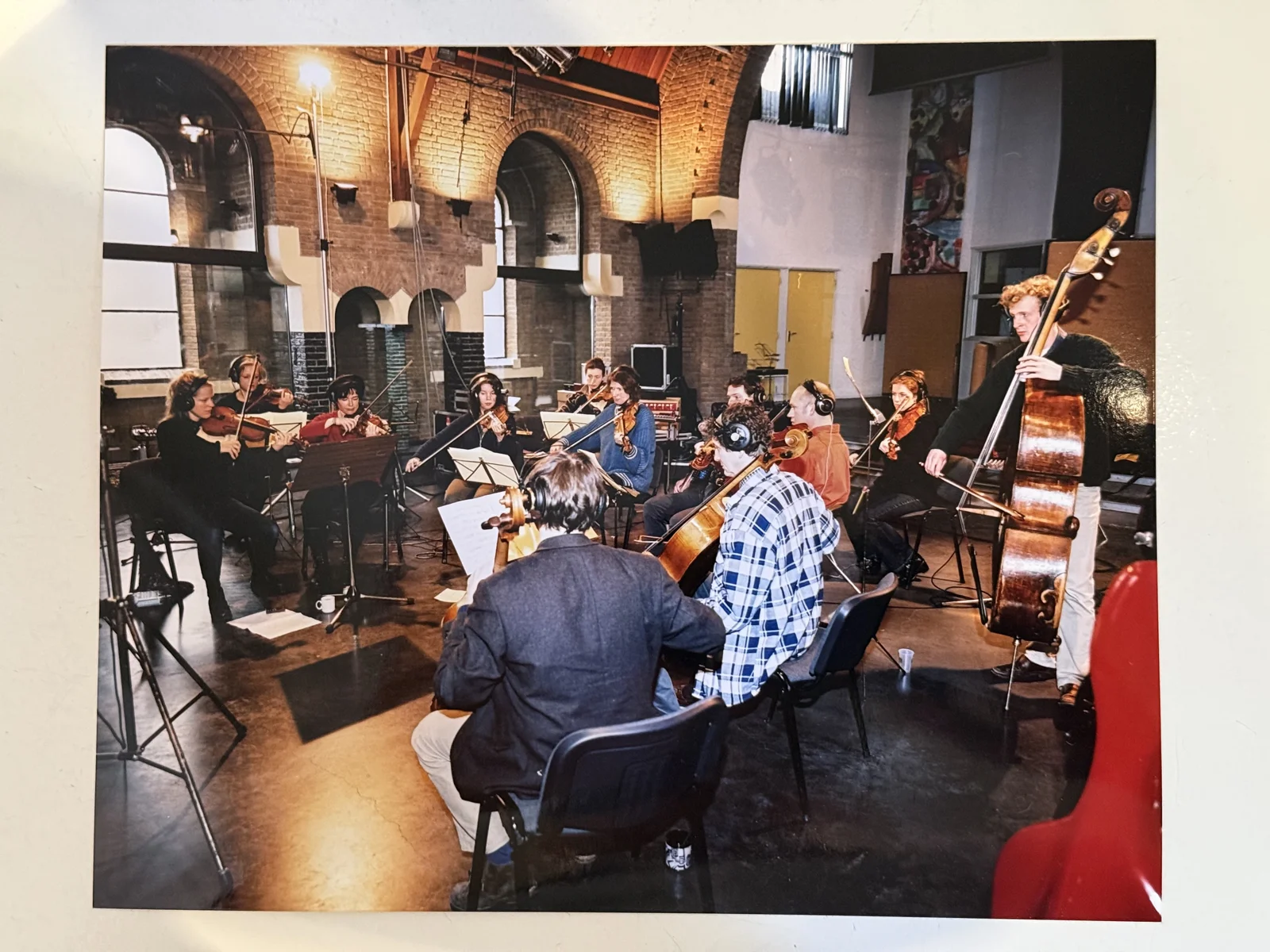 Musicians recording music for the Heineken Experience