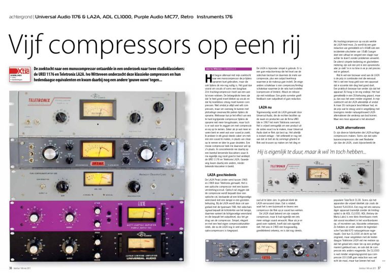 Vijf compressors op een rij