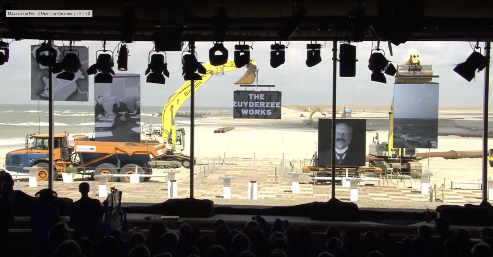 Stage overlooking Maasvlakte 2 during the opening ceremony