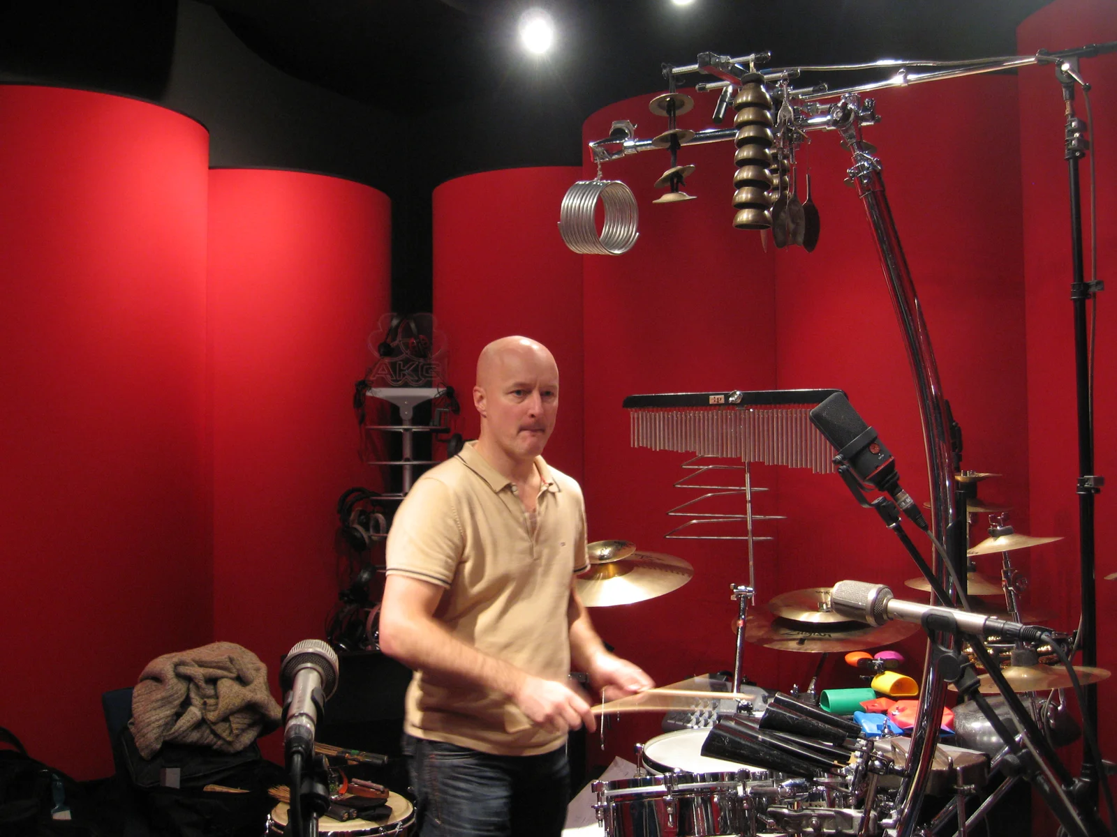 Jeroen de Rijk recording percussion